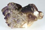 Calcite Crystal Cluster with Purple Fluorite (New Find) - China #177678-1
